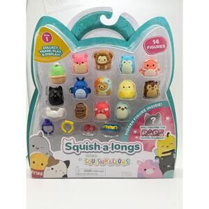 Squish-A-Longs Series 1 Collectible Toy Set - 14 Figures & Accessories By Squish